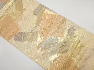 本金箔　色紙にのり散らし模様織り出し　袋帯